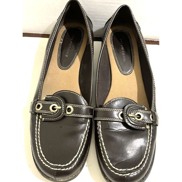 Predictions Shoes - Predictions Women size 9.5 brown  Buckle Accent Flats loafer Shoes